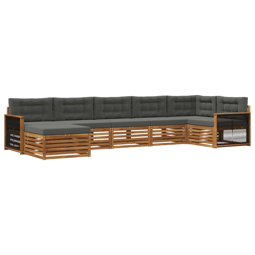 Ensemble de canapés d'extérieur 7 pcs naturel et anthracite