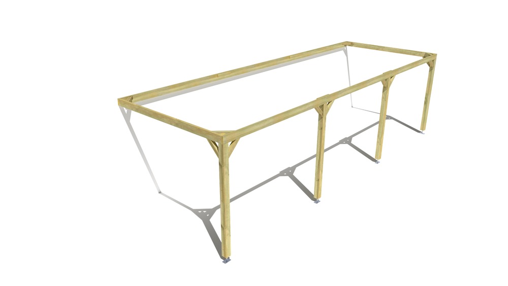 Pergola bois • 9m x 3m • adossée • cadre simple • livraison comprise