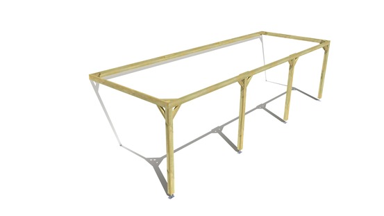 Pergola bois • 9m x 3m • adossée • cadre simple • livraison comprise