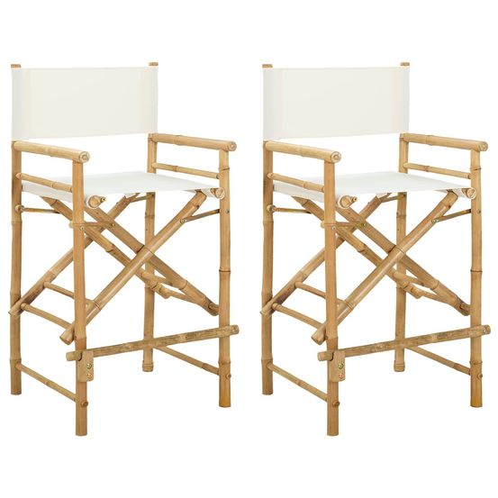 Chaise de directeur pliante 2 pc naturel bambou