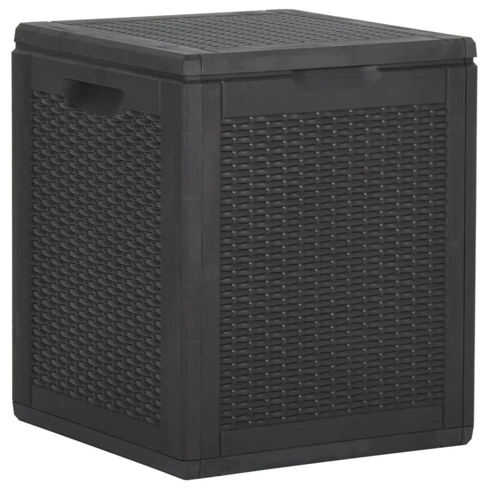 Boîte de rangement de jardin 90 l noir pp rotin