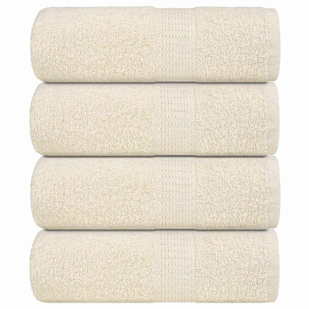 Serviettes de toilette 4 pièces frogn crème 30x30 cm 100 % coton