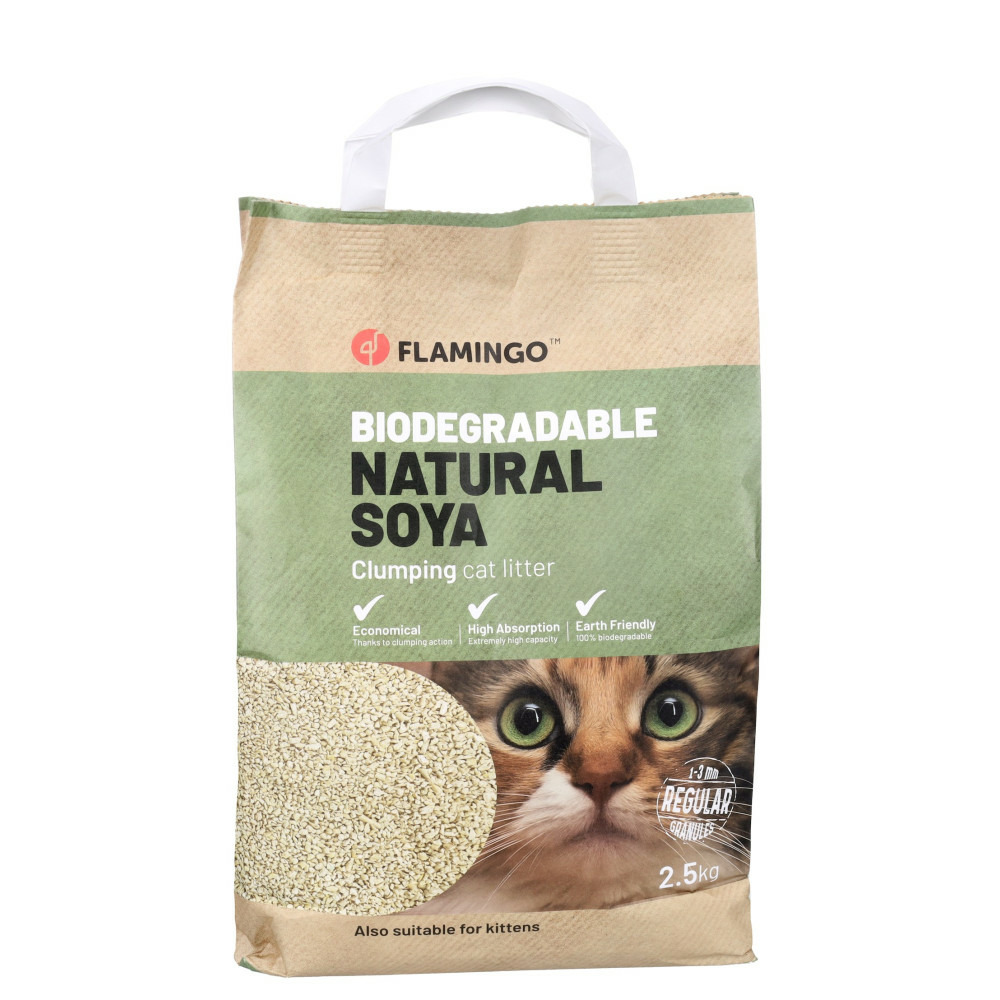 Litière soja granulés fins agglomérant 2. 5 kg pour chat