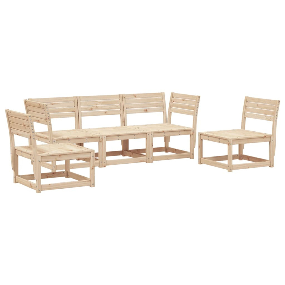Salon de jardin 5 pcs bois de pin massif