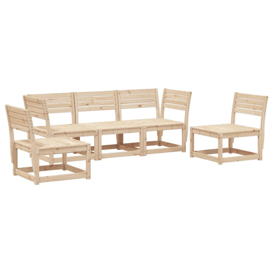 Salon de jardin 5 pcs bois de pin massif