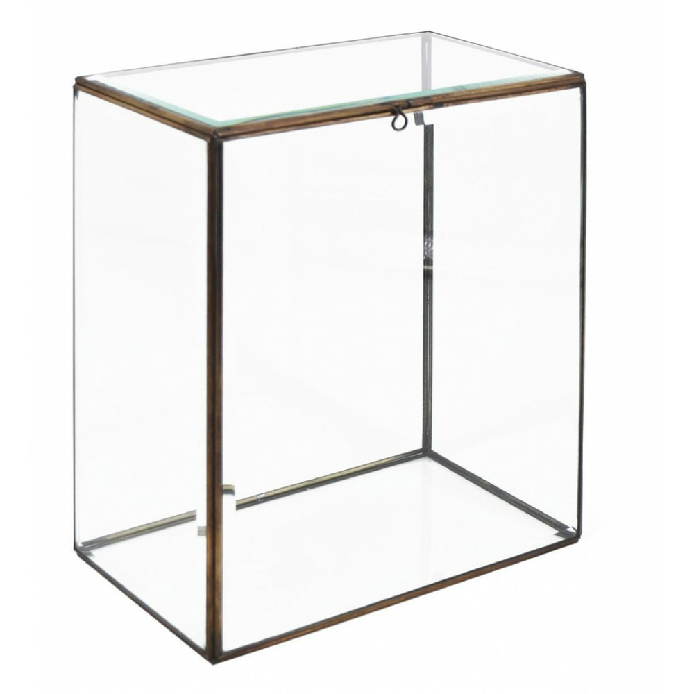 Boite bronze verre bronze - décoration d'autrefois