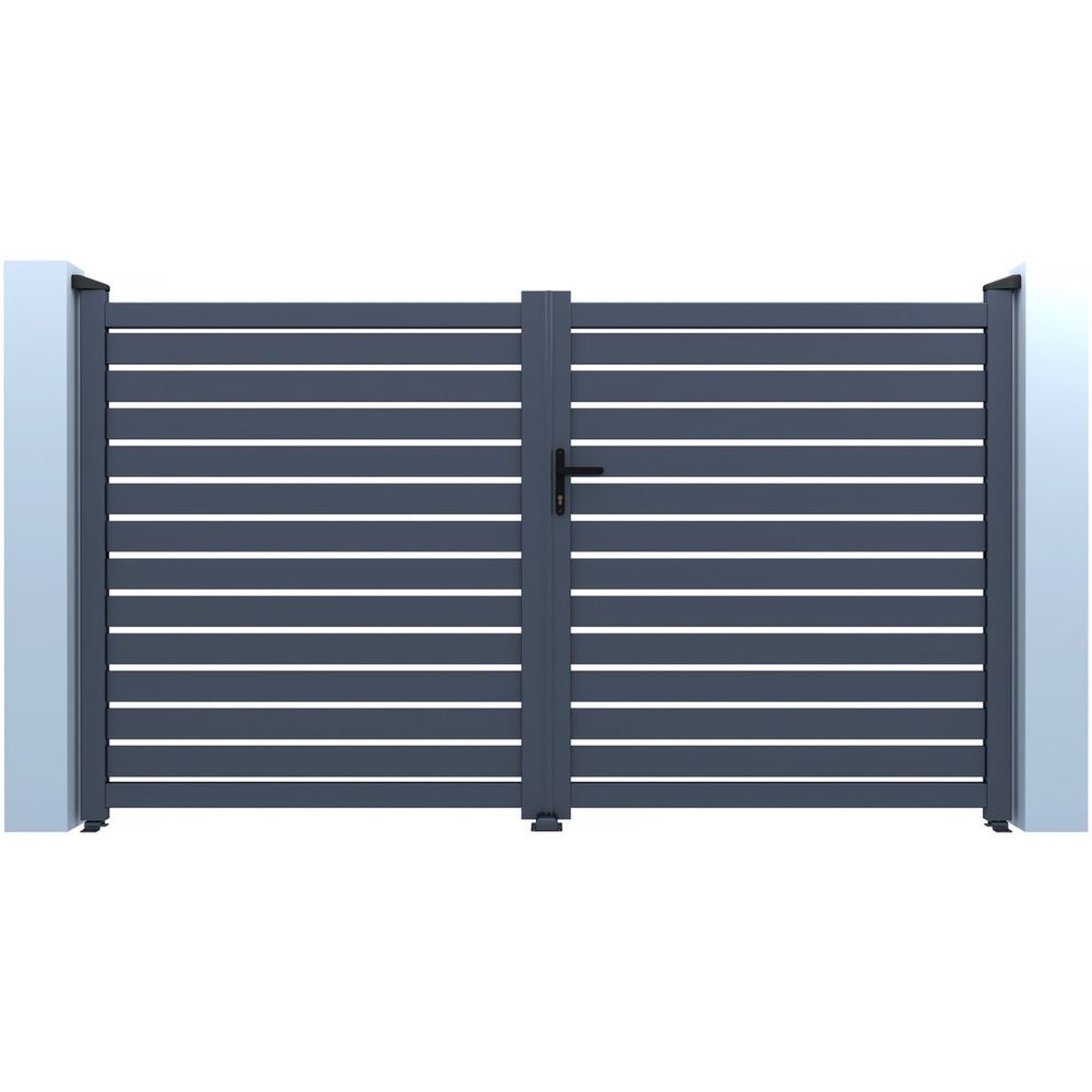 Portail semi-ajouré en aluminium 