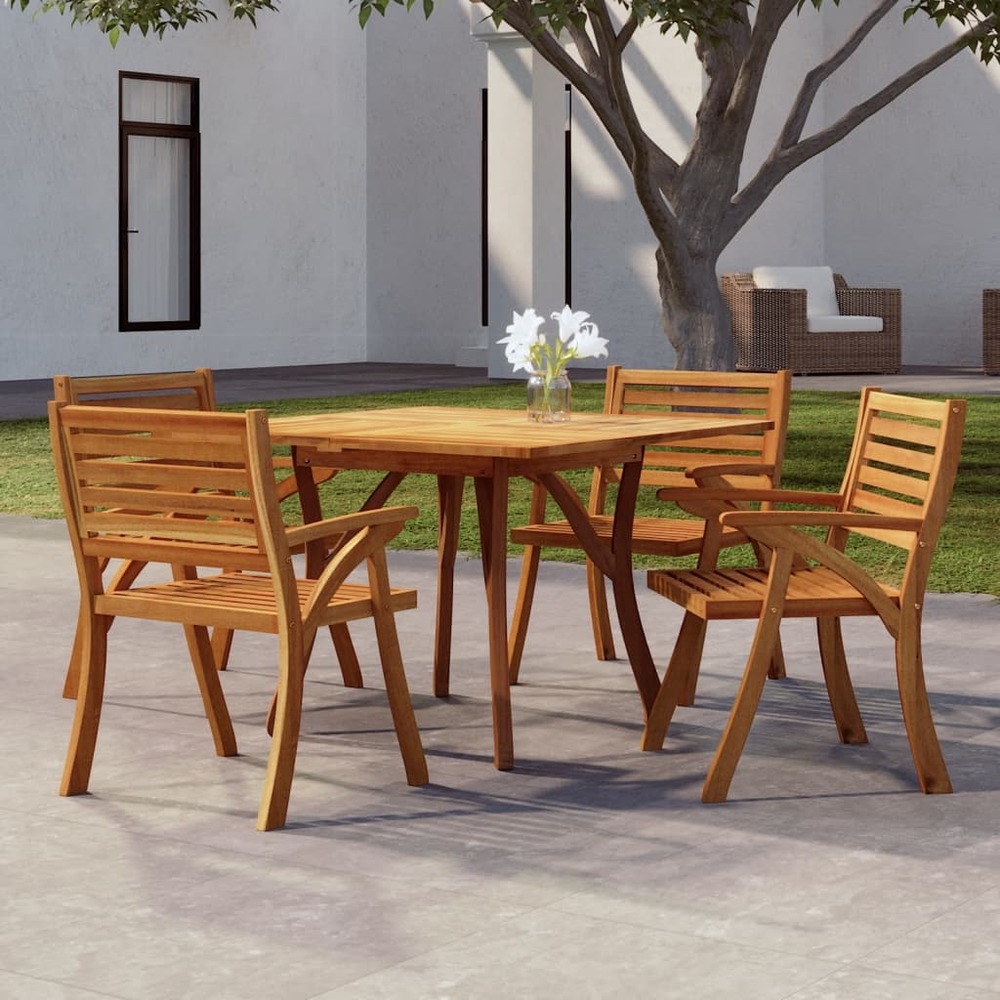 Table de jardin 110x110x75 cm bois d'acacia solide