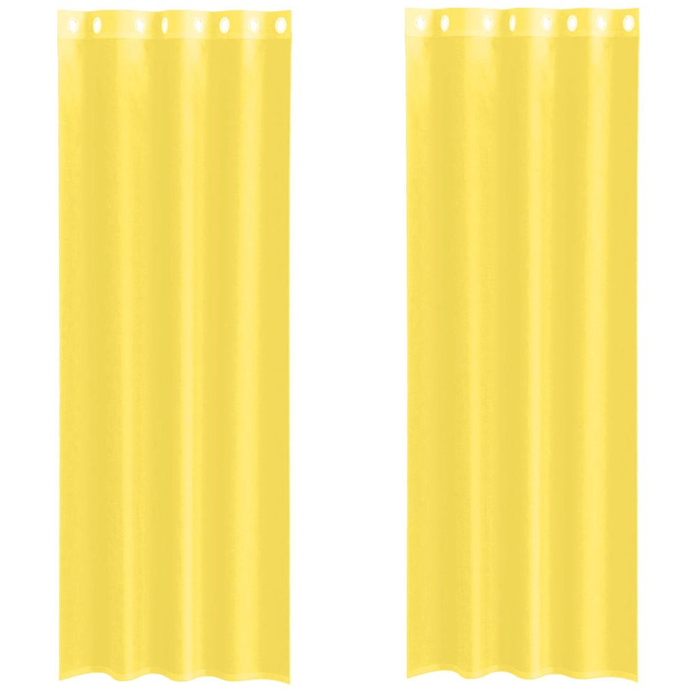 Rideaux en voile avec œillets 2 pcs jaune