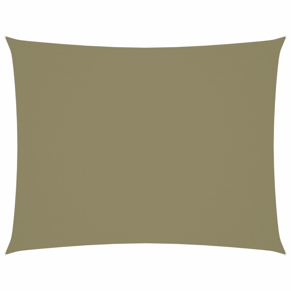 Voile toile d'ombrage parasol tissu oxford rectangulaire 3,5 x 4,5 m beige