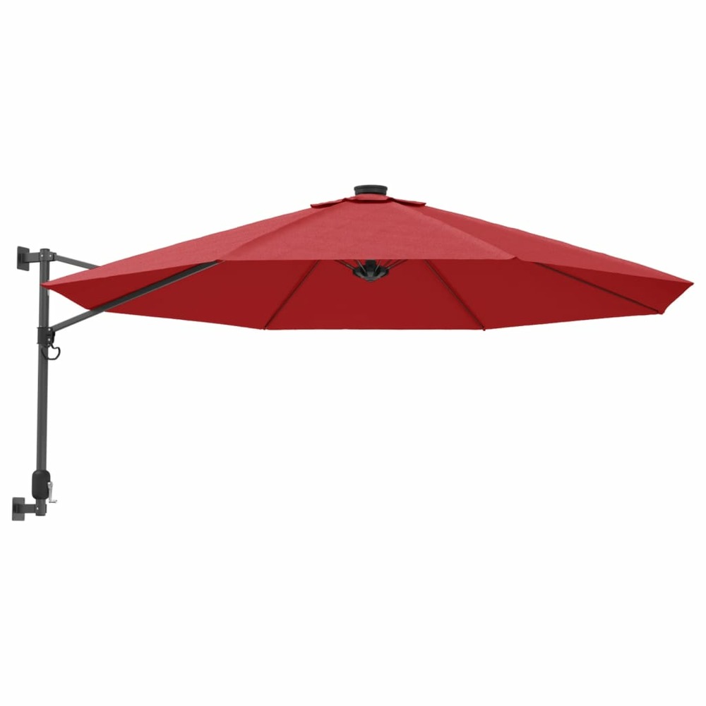 Parasol d'extérieur mural 290 cm rouge vif