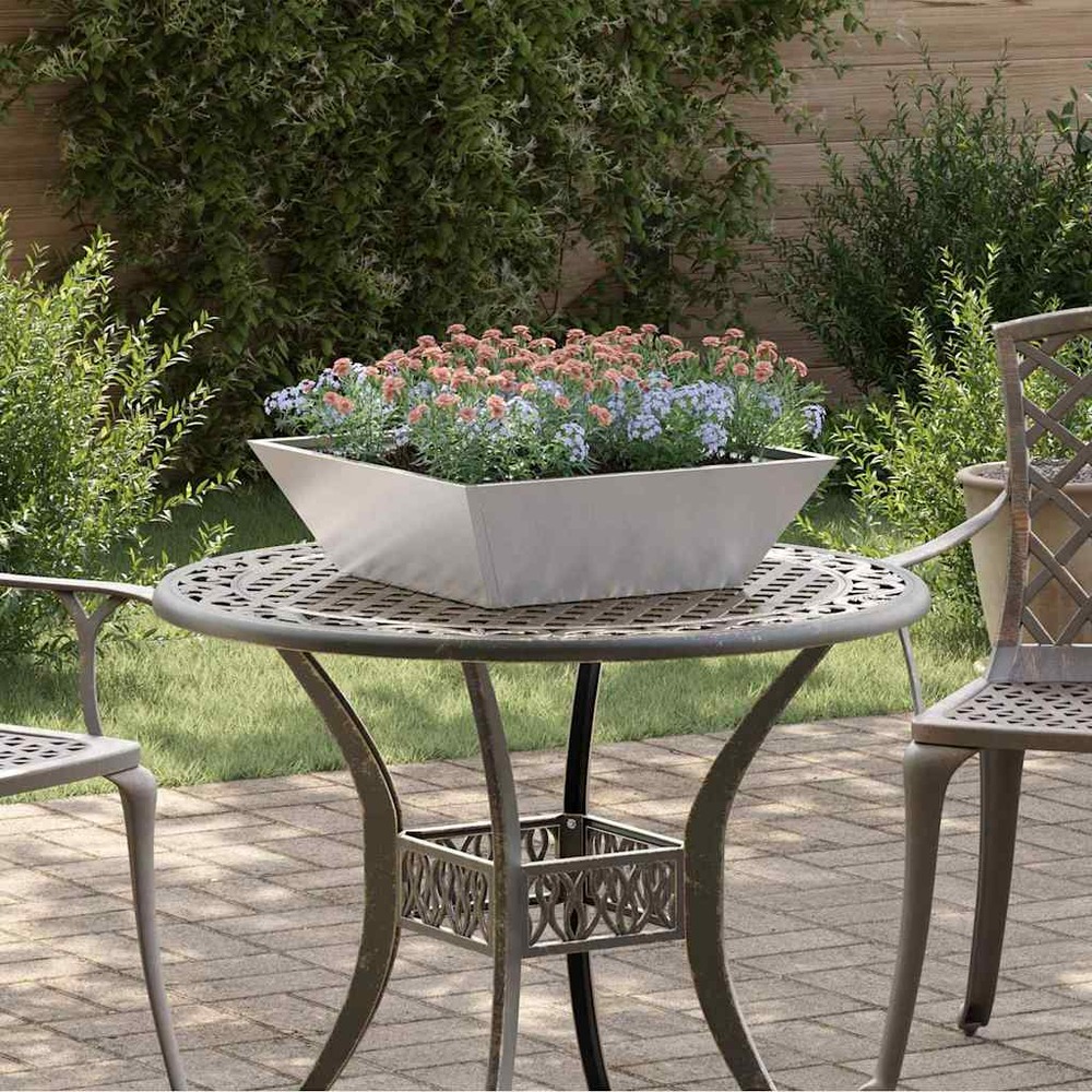 Cache-pot de jardin 5 pcs argent 50 x 50 x 15 cm