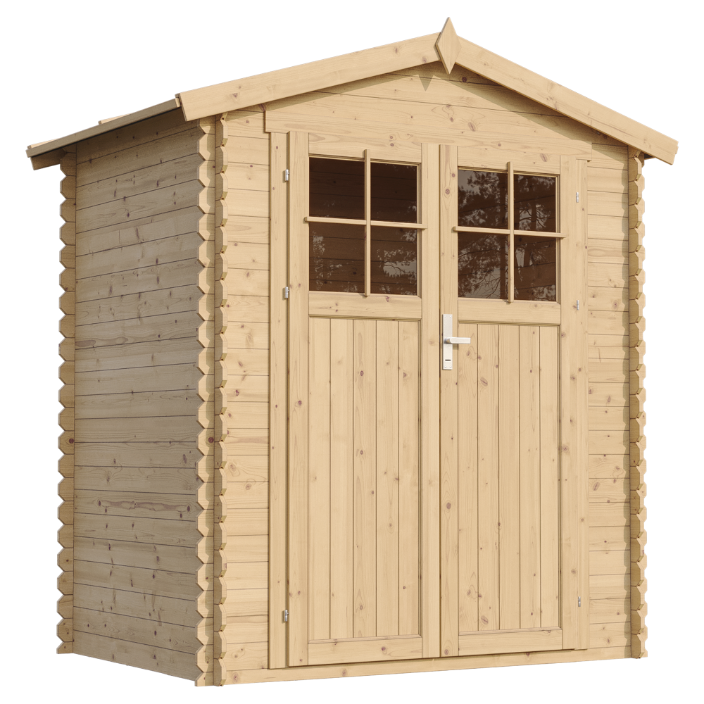 Abri de jardin en bois avec sol traité - stockage extérieur i196xl136xh218 cm/ 1.98 m2 - timbela m367f+m367g