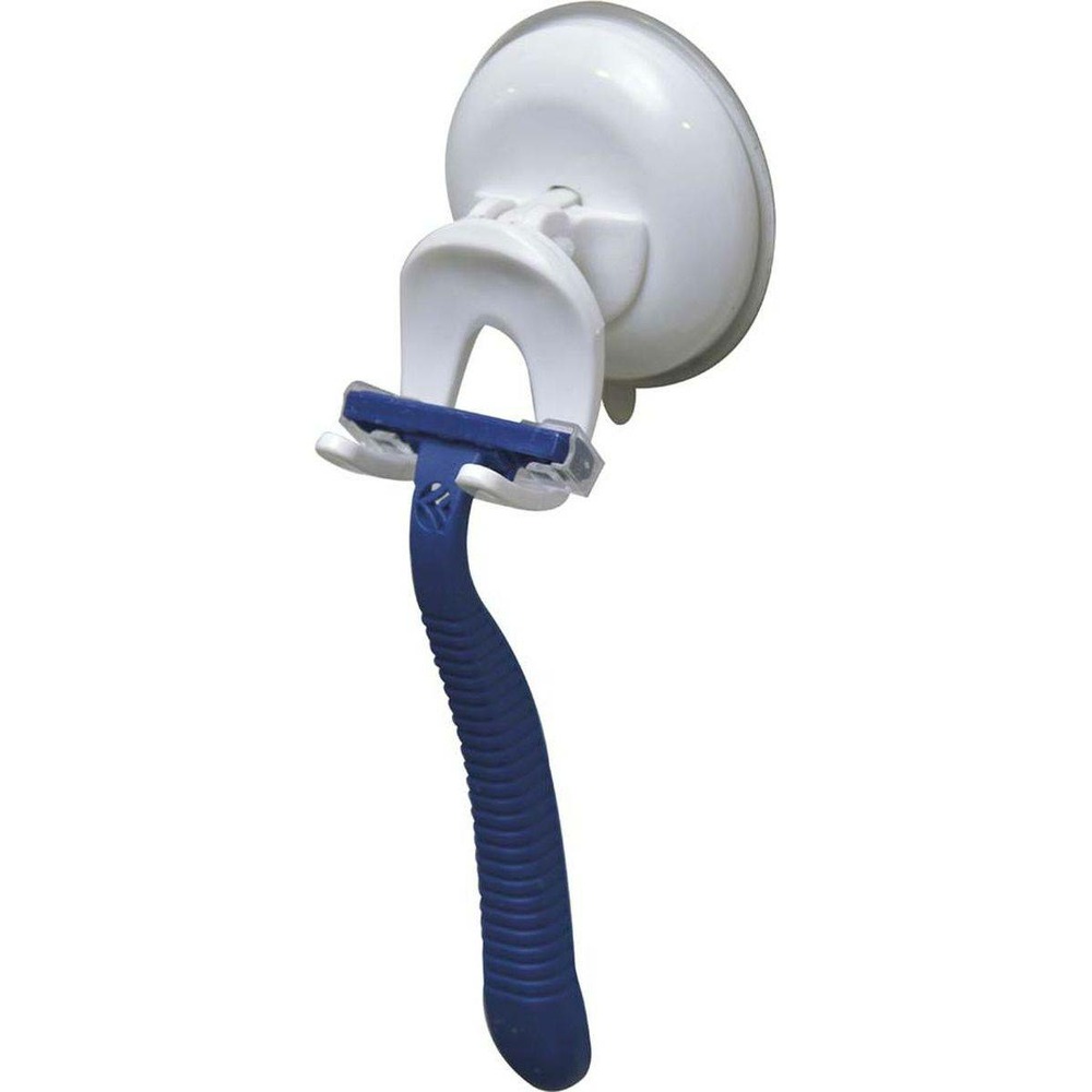 Porte rasoir pp sur ventouse - blanc