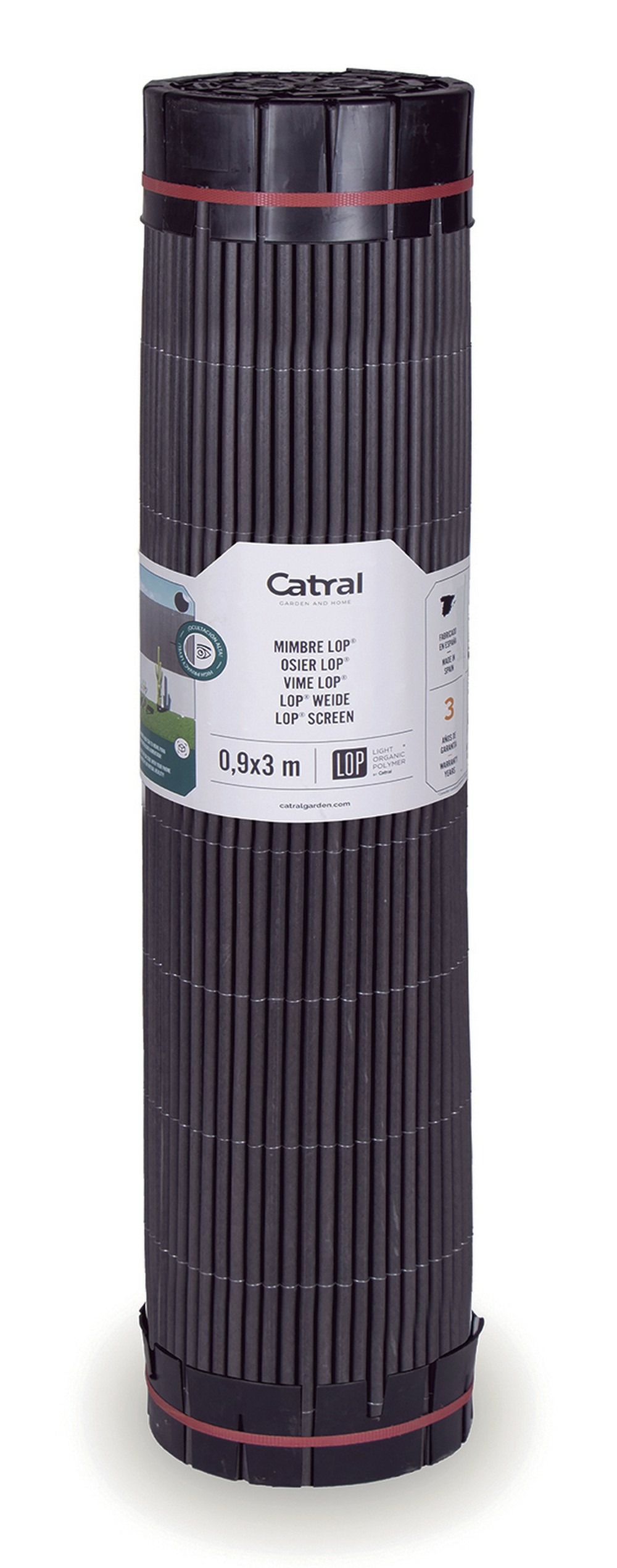 Canisse d'osier semi-synthétique - anthracite - 1x3m