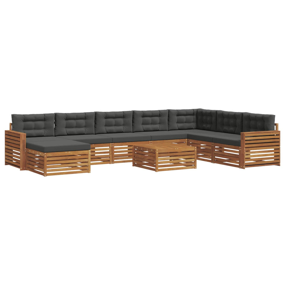 Ensembles de canapés avec coussin 9 pcs naturel et anthracite