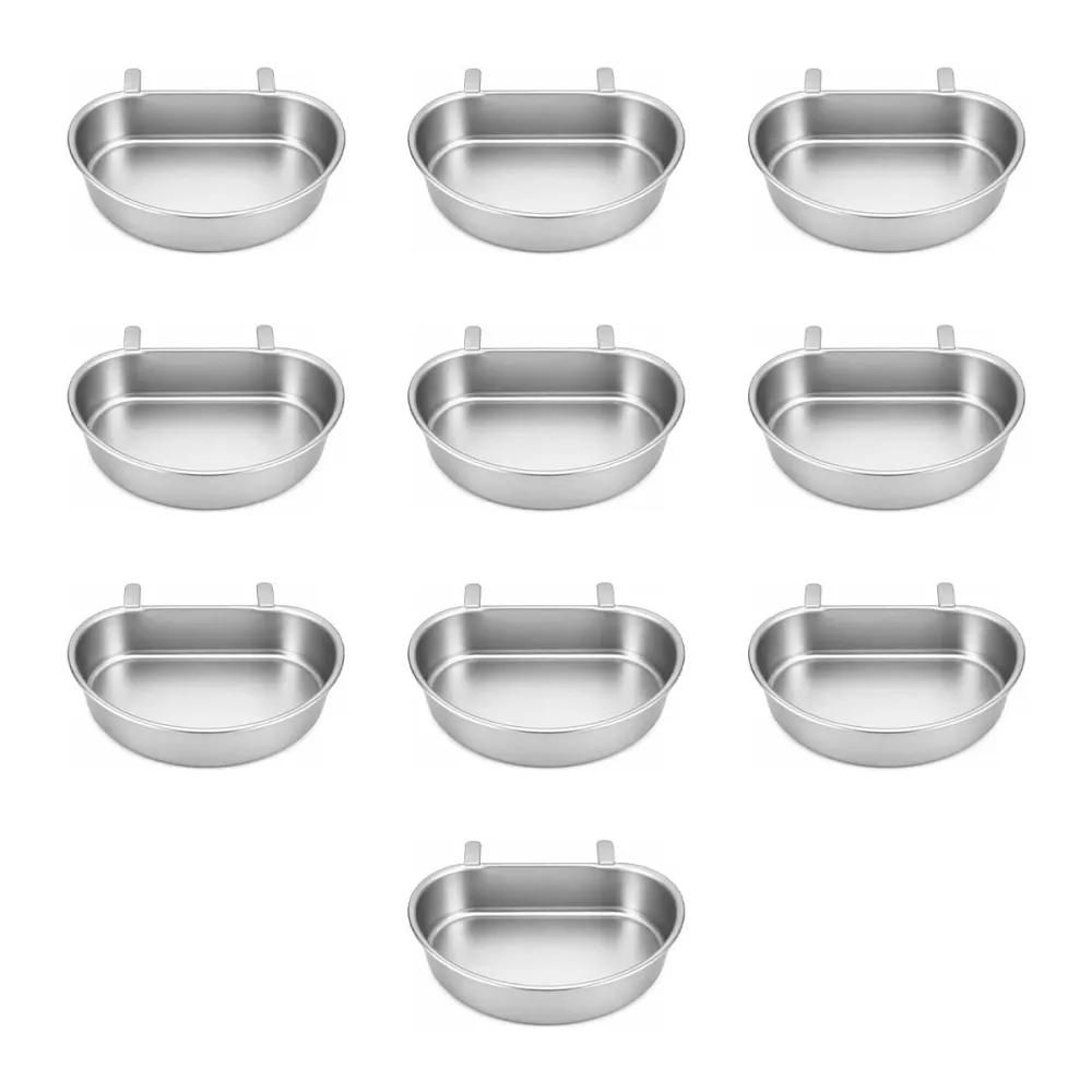 10 mangeoires - abreuvoirs demi lune contenance 0,4l métal