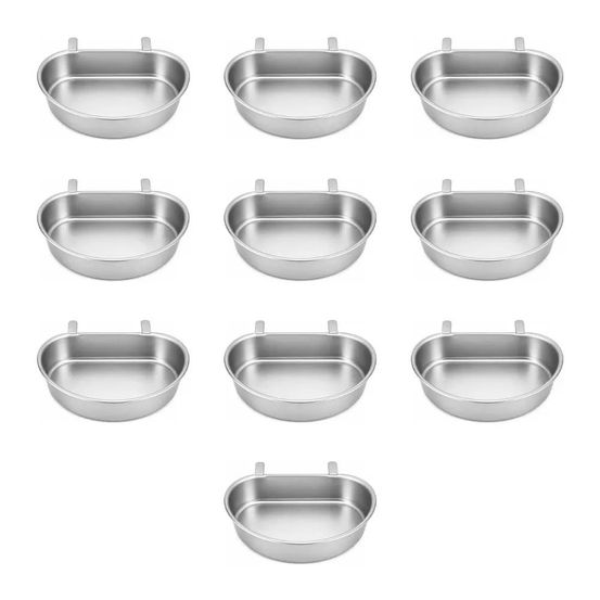 10 mangeoires - abreuvoirs demi lune contenance 0,4l métal