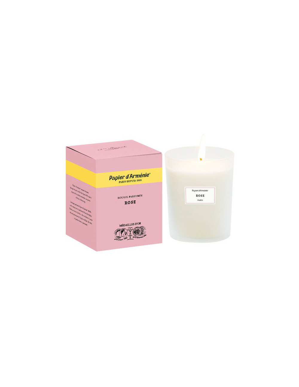 Bougie rose 220g - papier d'armenie