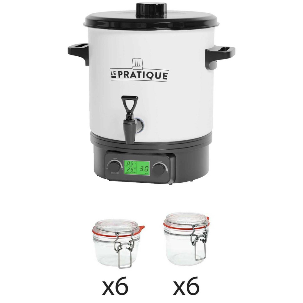 Stérilisateur automatique en émail écran lcd avec 12 bocaux stérilisateur + 6 bo