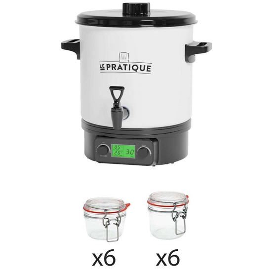 Stérilisateur automatique en émail écran lcd avec 12 bocaux stérilisateur + 6 bo