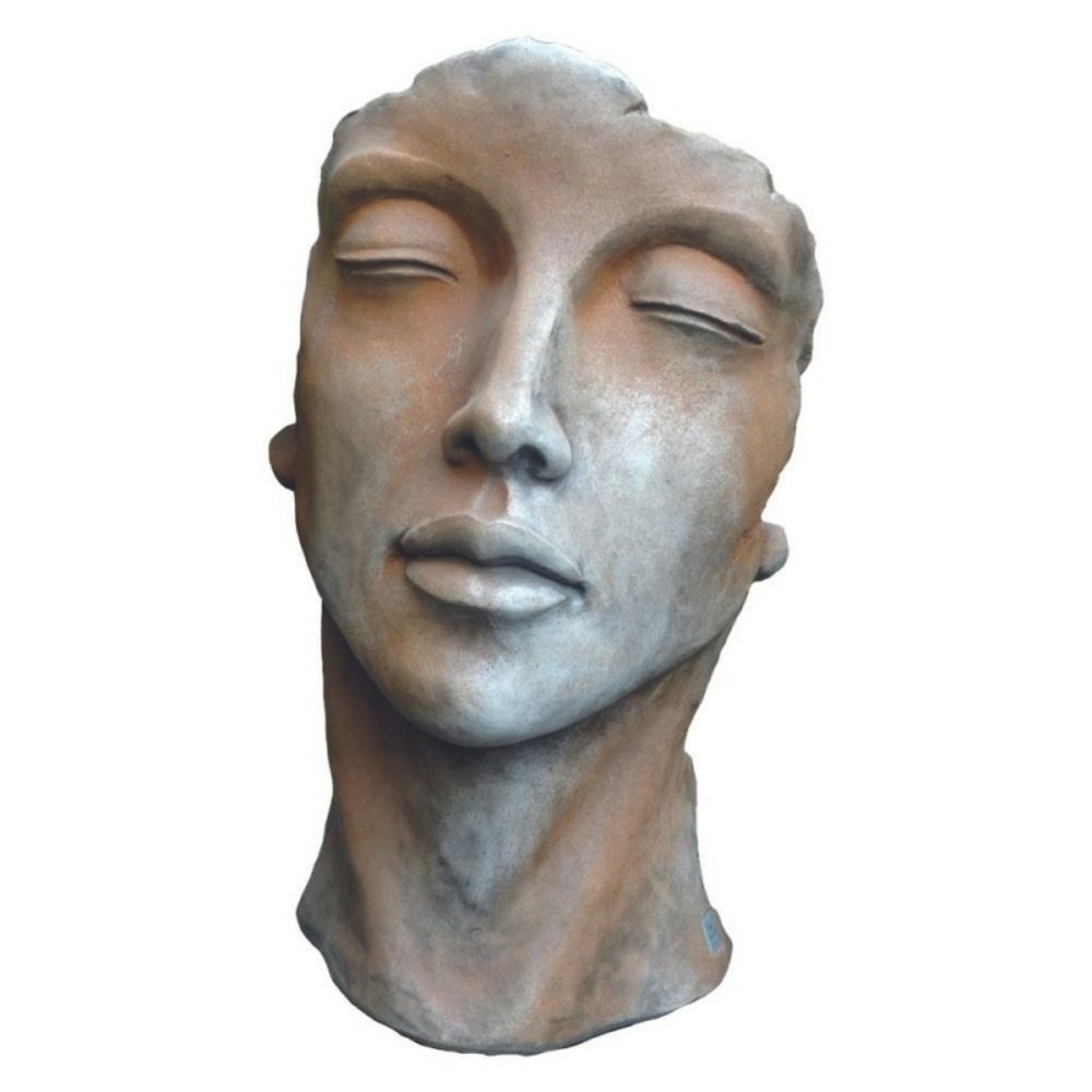 Statue visage femme extérieur petit format - gris beton 50 cm