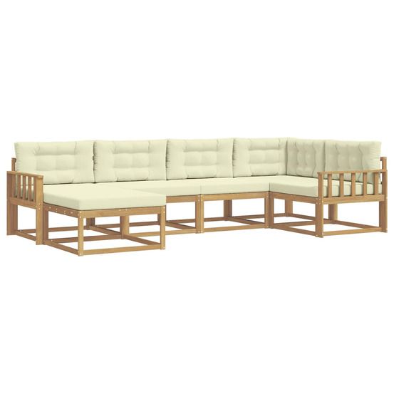 Ensemble de canapés d'extérieur 5 pc blanc et crème polyester