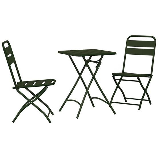 Ensemble bistrot 3 pcs vert foncé acier