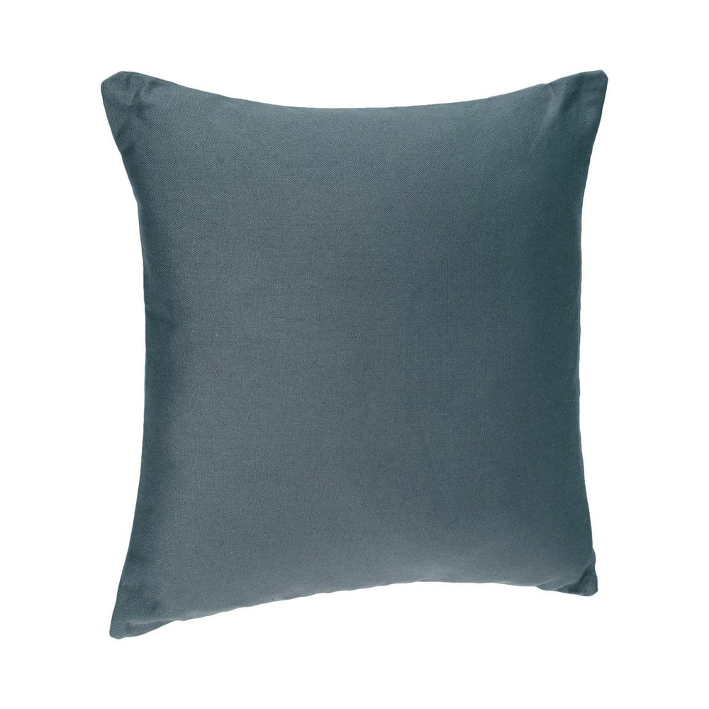 Coussin déhoussable coton - bleu orage - 38x38 cm