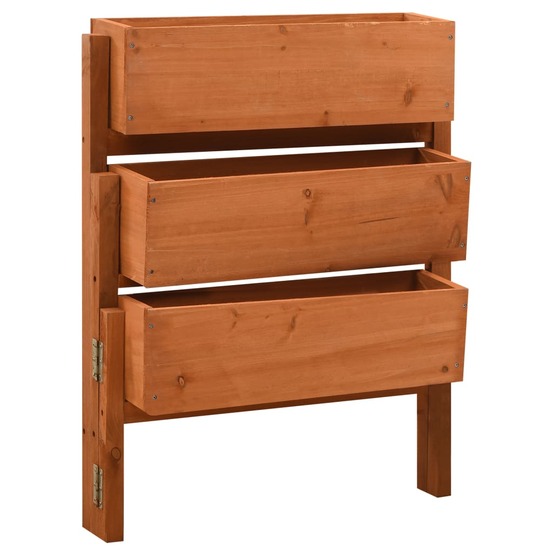 Jardinière pliable de jardin orange 60x14x75 cm bois de sapin