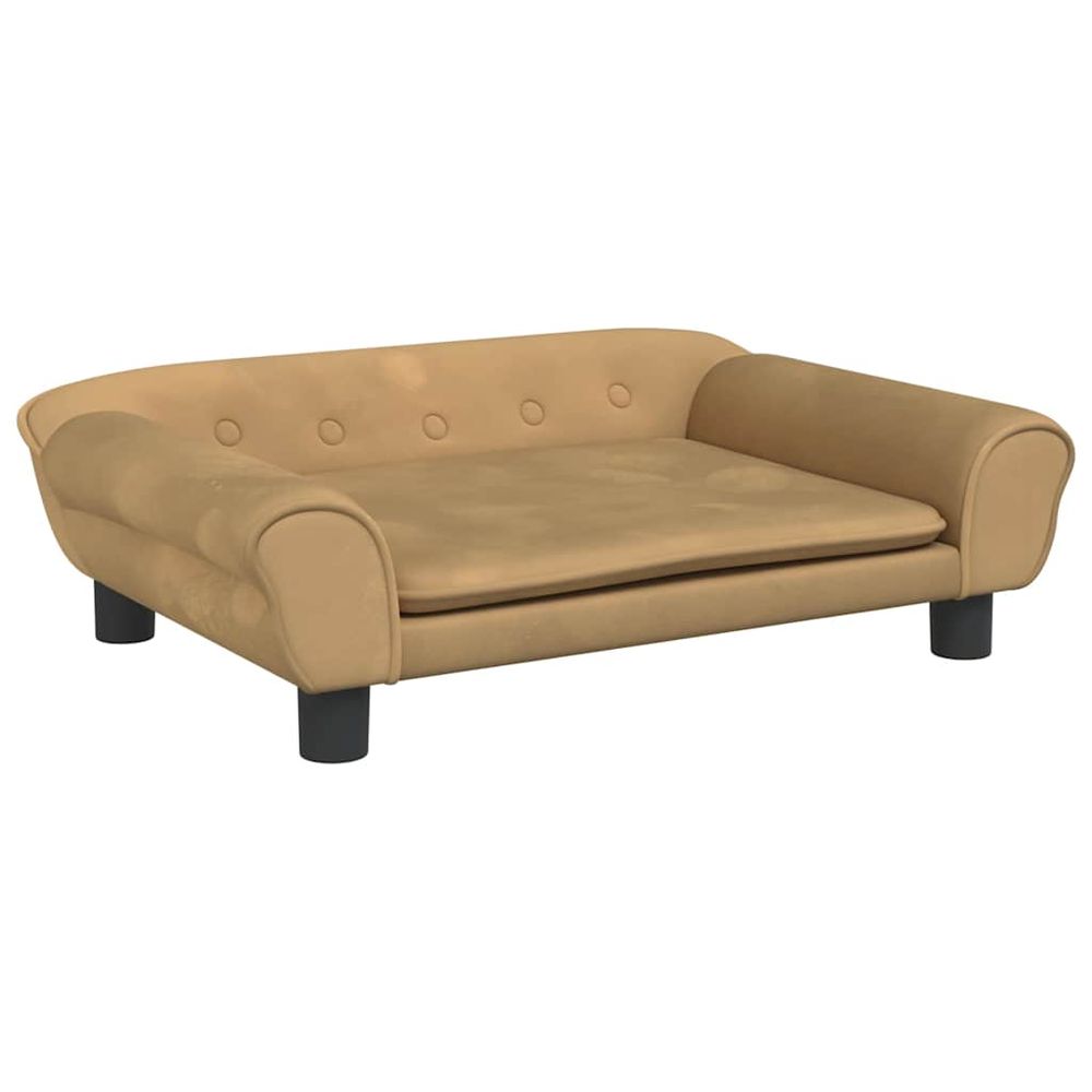 Lit pour chien marron 70x48x22 cm velours