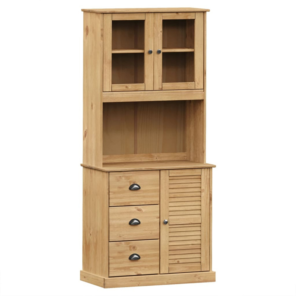 Buffet haut vigo 78x40x175 cm bois massif de pin