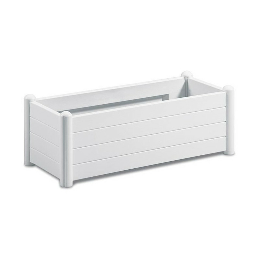 Stefanplast bac a fleurs rectangulaire - finition en bois - 100x43xh35cm - 80l - blanc