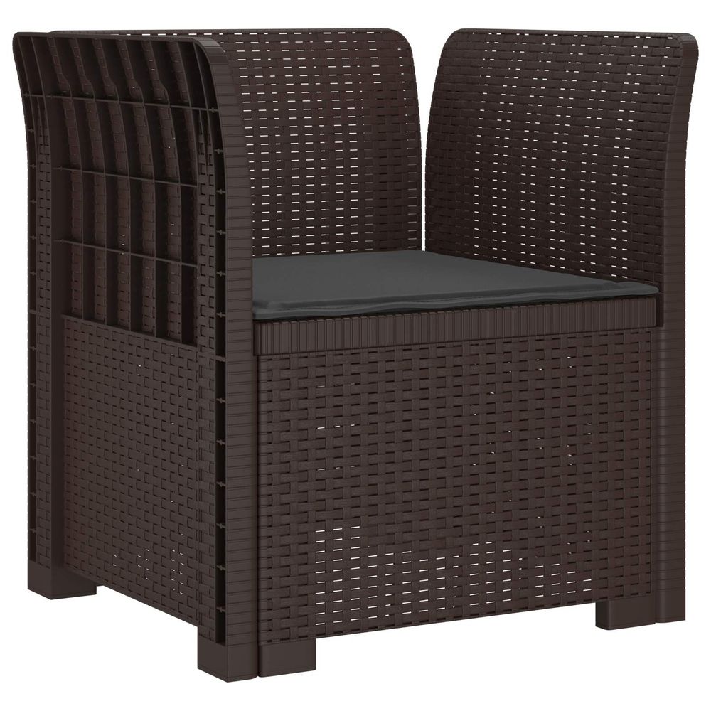 Fauteuil 1 place avec coussin look rotin pp marron