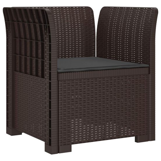 Fauteuil 1 place avec coussin look rotin pp marron