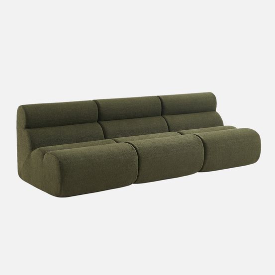 Lot de 3 chauffeuses compressées bouclette texturée 1 place - l 81 x p 99 x h 75cm - nova