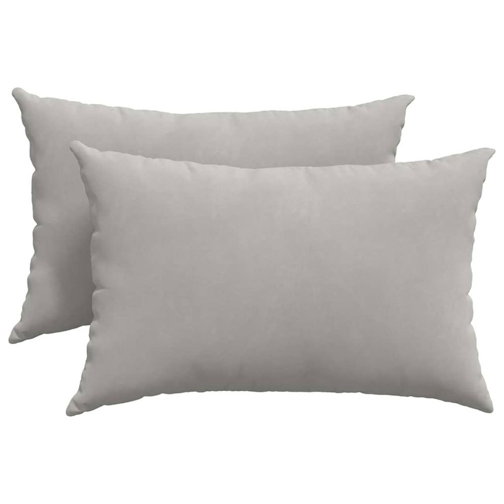 Coussins de canapé 2 pc tissu gris clair 60 x 40 cm