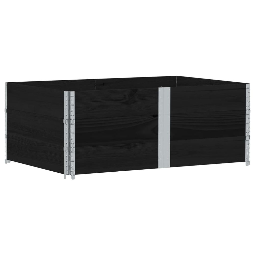 Jardinière noir 150x100 cm bois massif de pin