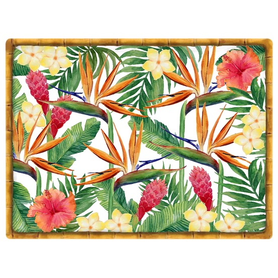 Set de table rectangulaire (40 x 30 cm) lot de 6 - fleurs exotiques