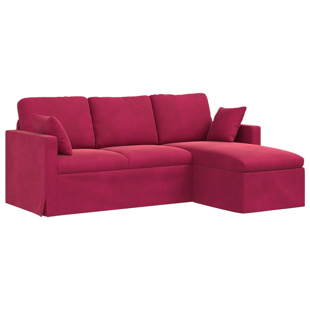 Canapé bordeaux 198 x 134 x 80 cm velours