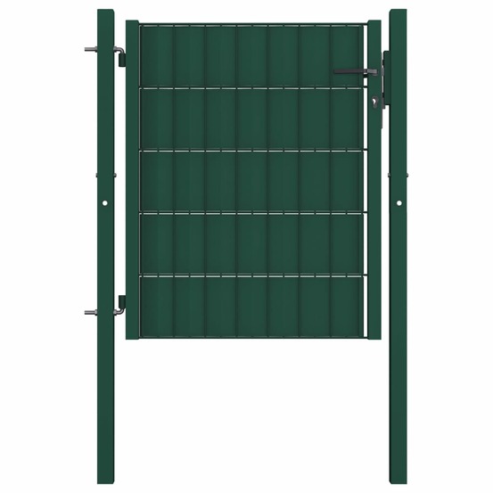 Portail de clôture pvc et acier 100x81 cm vert