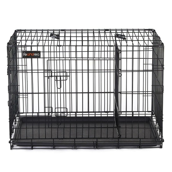 Cage pour chien avec 2 portes 92,5 x 57 5 x 64 cm noir