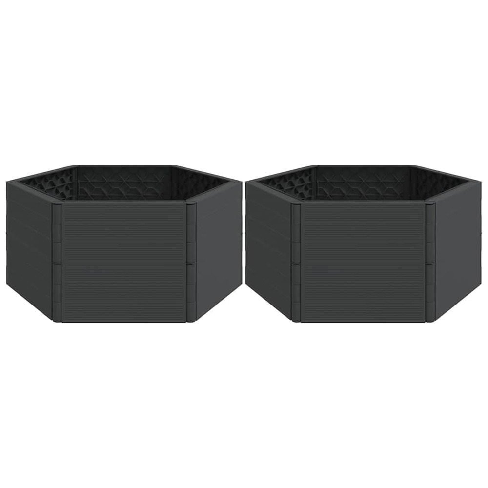 Jardinières de jardin 2 pcs anthracite pp