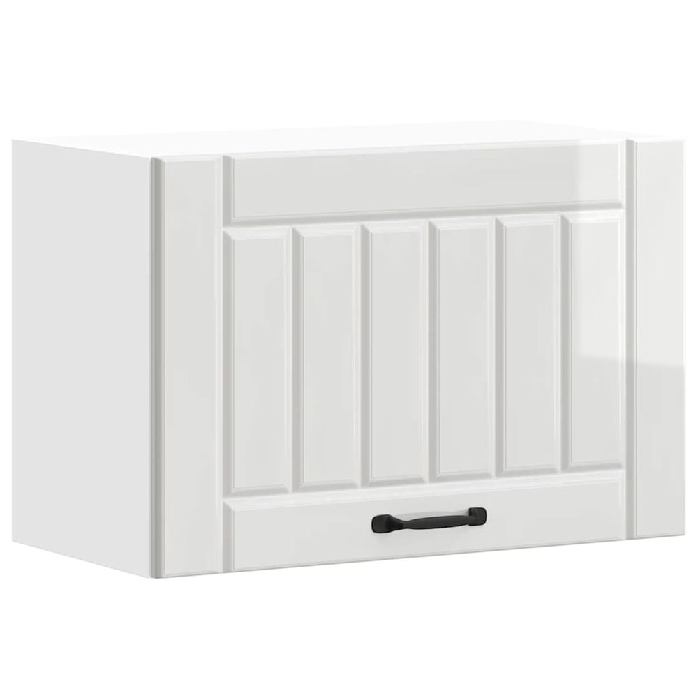 Armoire murale de cuisine lucca blanc brillant bois ingénierie