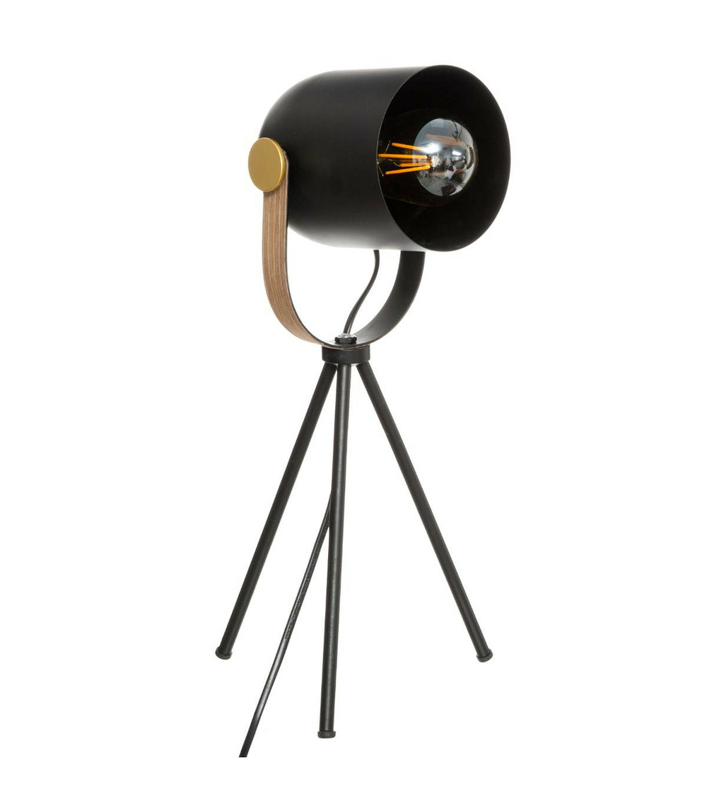 Lampe trépied en métal noir h 45 cm