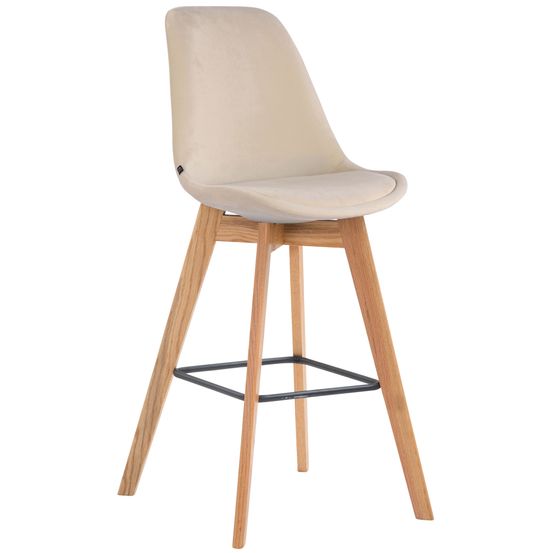 Tabouret de bar metz velours naturel