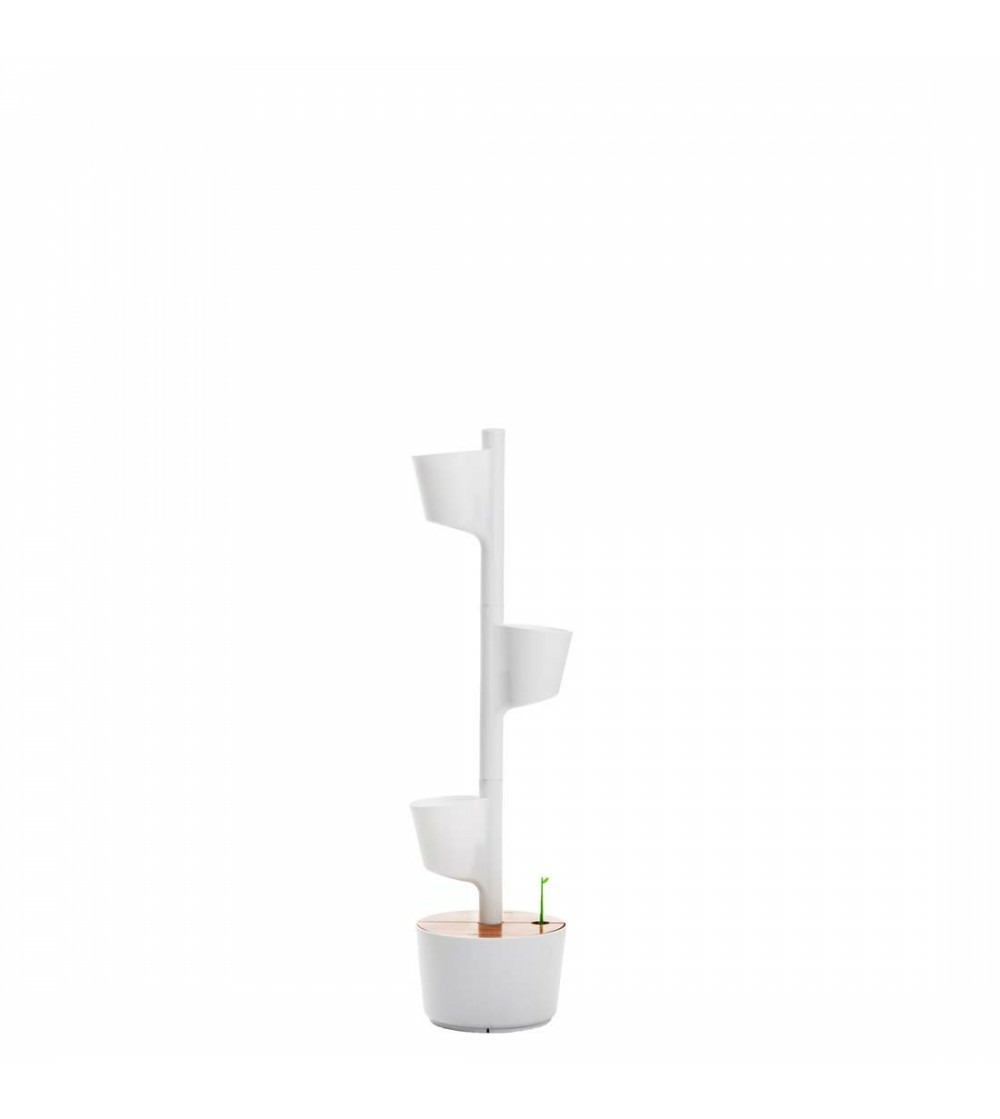 Jardinière verticale citysens blanche avec 3 pots, kit digital