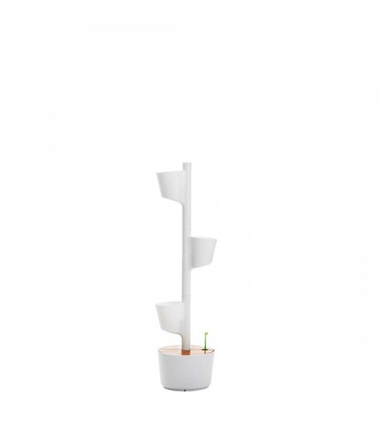 Jardinière verticale citysens blanche avec 3 pots, kit digital