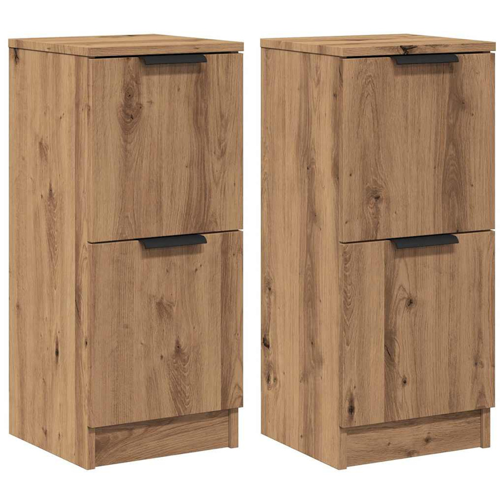 Buffets 2 pcs chêne artisanal 30x30x70 cm bois d'ingénierie