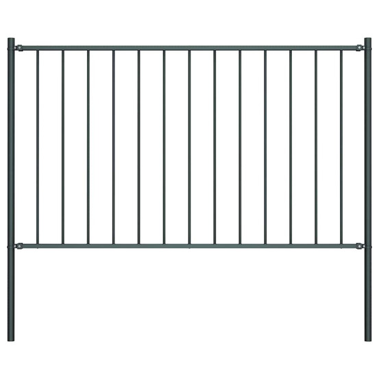 Panneau de clôture avec poteaux en acier thermolaqué 1,81 x 0,75 m anthracite